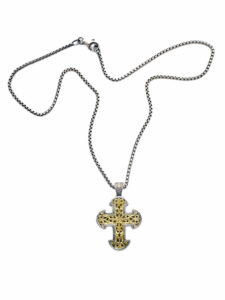 Greco Gold Cross Necklace